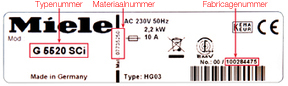 Miele Typennummer