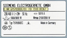 Siemens Typennummer